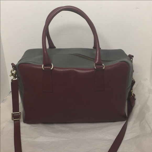 Gianni Notaro Maroon / Grey Saffiano Leather - Picture 3 of 9
